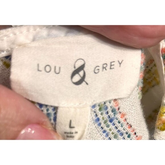 Lou & Grey L Rainbow Knit Swing Mini Dress Back Keyhole Textured Cottagecore Y2K - Picture 5 of 9